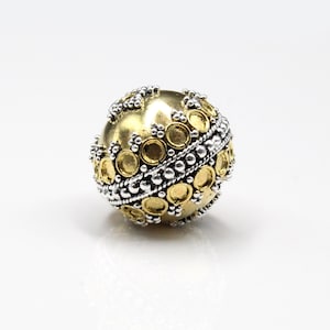 Große 22K Gold & Sterling Silber Bali Granulationsperle, 18 mm Gold Perle, 18 mm Gold Perle, 18 mm Gold Perle