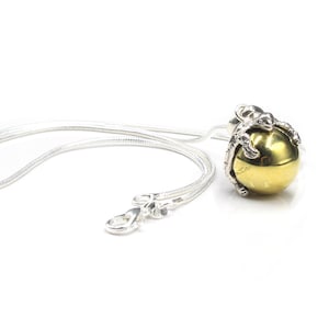 Solid Sterling Silver Turtle Harmony Ball Chime Pendant, 925 Sterling Silver Harmony Ball Necklace with 925 Sterling Silver Chain