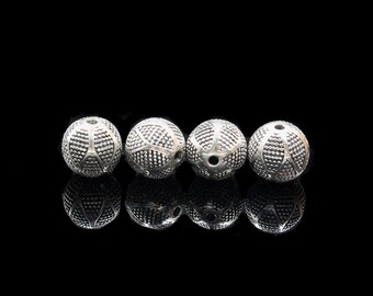 10 10mm barrel bali pewter beads