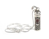 Perfume Bottle, Sterling Silver Perfume Bottle Pendant Necklace, Cremation Ash Container, Sterling Silver Oil Bottle, Oil Container, Bottle