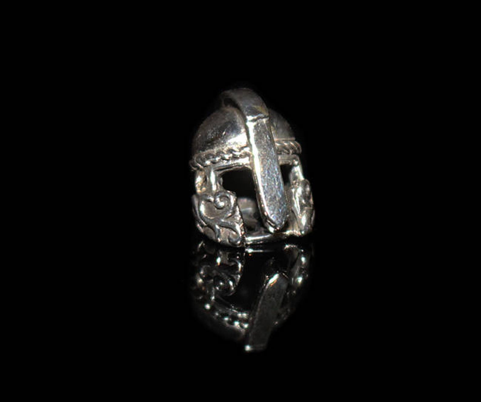 Sterling Silver Helmet Bead Solid Sterling Silver Battle Etsy