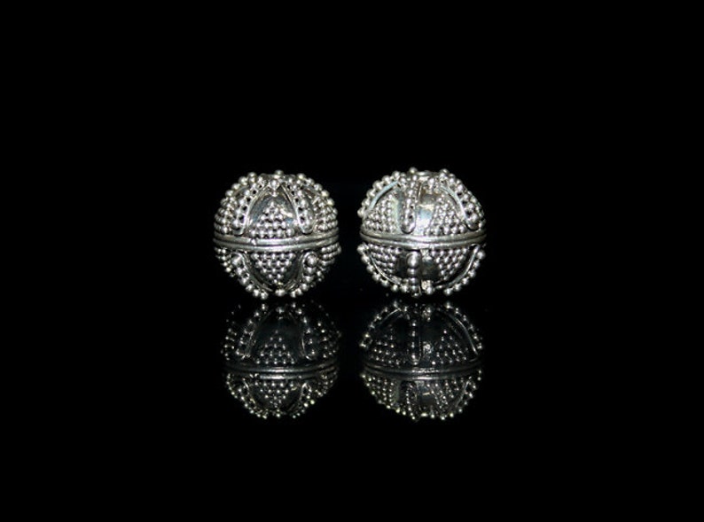 Four 4 12mm Sterling Silver Granulation Beads, Sterling Silver Beads, 12mm Bali Beads, Silver Bali Beads, 12mm Silver Beads, Bali Beads image 6