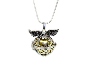 Harmony Ball, Angel Wings Sterling Silver Harmony Ball, Sterling Silver Angel Caller, Harmony Bola, Angel Caller, Bola Necklace Bola Ball