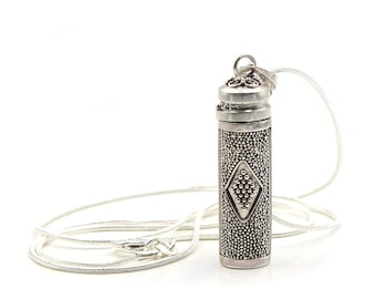 Perfume Bottle, Sterling Silver Perfume Bottle Necklace, Oil Bottle, Perfume Container, Essential Oil Bottle, Oil Vial