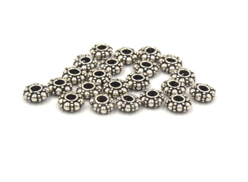 20pcs Genuine Sterling Silver Rondelle Spacer Beads 5mm 6mm Etsy