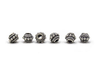 6 X 8mm Sterling Silver Granulation Spacer Beads,Bali Spacers Beads,Sterling Silver Bali Beads,Bali Beads,Spacer Bead,Sterling Silver Spacer