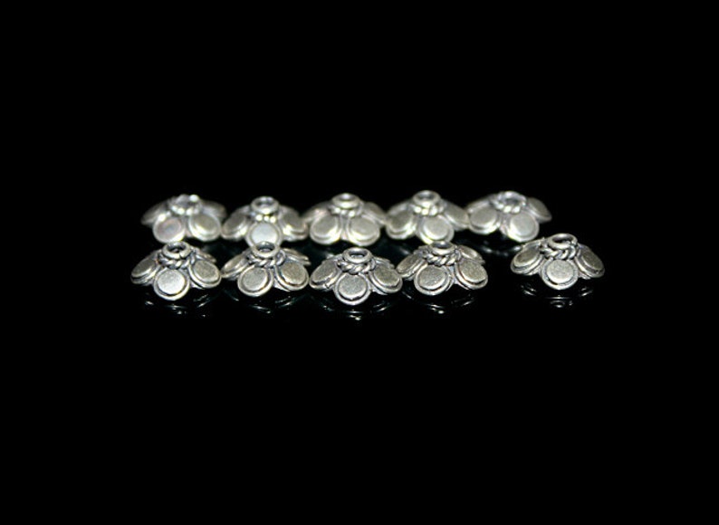 10 pcs Sterling Silver Bead Caps 10mm. Ten Sterling Silver Etsy