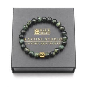 Dark Green Jade Bracelet, Jade Bracelet, Men's Beaded Bracelet, Mens Bracelet, Bead Bracelet Man, Jade and Gold Bracelet, Jade Bracelet Man