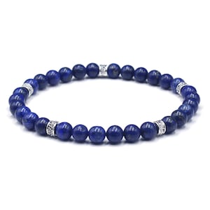 Bracciale da uomo, Per uomo, Bracciale in lapislazzuli e argento sterling, Bracciale da uomo, Bracciale da uomo, Bracciale con perline, Bracciale con perline da uomo