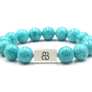 Men&#39;s Bracelet, Turquoise Bracelet, Tibetan Turquoise and Silver Bracelet, 12mm Turquoise Bracelet, Bead Bracelet Men, Bracelet Men