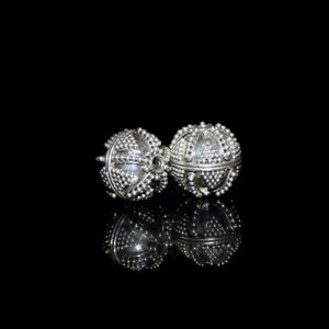 Four 4 12mm Sterling Silver Granulation Beads, Sterling Silver Beads, 12mm Bali Beads, Silver Bali Beads, 12mm Silver Beads, Bali Beads image 2