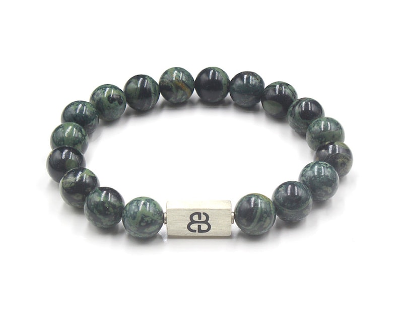 Dark Green Jade Bracelet Men's Jade and Sterling Silver - Etsy
