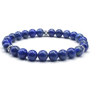 Men&#39;s Bracelet, Bracelet for Men, Lapis Lazuli and Sterling Silver Bracelet, Men&#39;s Bracelet, Men&#39;s Beaded Bracelet, Bracelet for Man