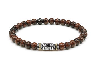 Mahogany Obsidian Bracelet, Bracelet for Men, Men's Bracelet, Bead Bracelet Men, 6mm Beads Bracelet, Obsidian Bracelet