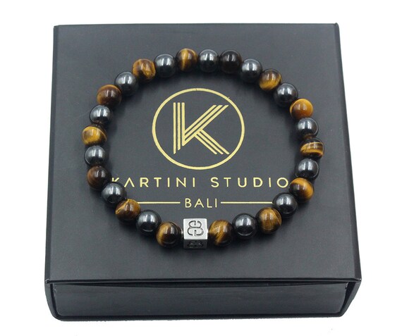 Paquete De Pulsera De Hombre De Hematita De Ojo De Tigre De Paquete De Pulsera De Hombre De Hematita De Ojo De Tigre De