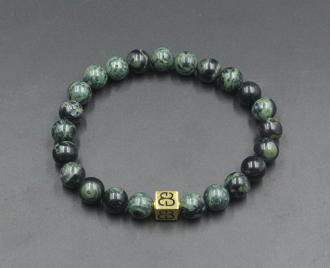 Dark Green Jade Bracelet Jade Bracelet Men's Beaded Etsy