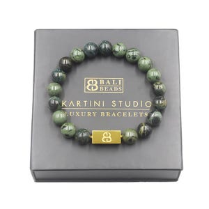 Men&#39;s Dark Green Jade Bracelet, Bracelet Man, Jade Bracelet, Men&#39;s Jade Bracelet, Beaded Bracelet Men, Jade and Gold Bracelet