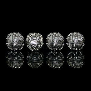 Four 4 12mm Sterling Silver Granulation Beads, Sterling Silver Beads, 12mm Bali Beads, Silver Bali Beads, 12mm Silver Beads, Bali Beads image 1