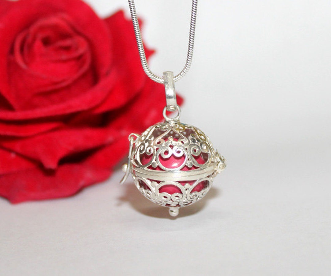 Sterling Silver Bali Harmony Ball Necklace Sterling Silver Etsy