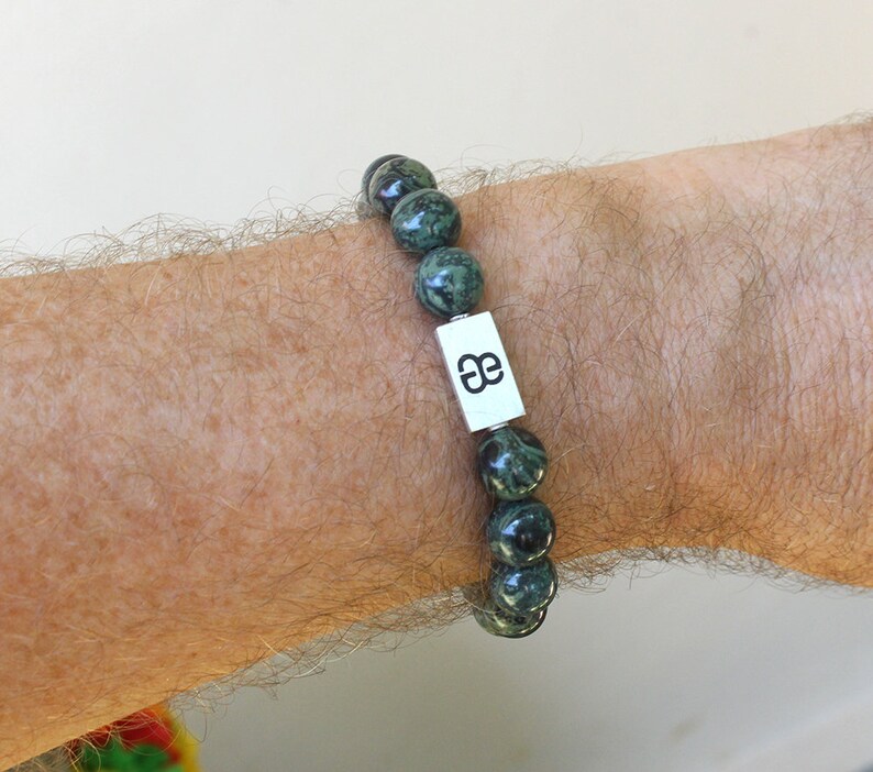 Dark Green Jade Bracelet Men's Jade and Sterling Silver - Etsy