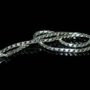 4mm Sterling Silver Links Necklace, Sterling Silver Bali Chain Necklace, Bali Sterling Silver Necklace, Sterling Silver Links Necklace