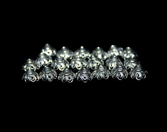25 PCS 10X4MM BALI BEAD CAP OXIDIZED STERLING SILVER PLATED 18K GOLD PLATED 756 25 PCS 10X4MM BALI BEAD CAP OXIDIZED STERLING SILVER PLATED 18K GOLD PLATED 756