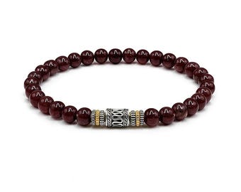 Men's Bracelet, Garnet Bracelet, Bracelet for Men, Men's Garnet Bracelet, Bead Bracelet Men, 6mm Beads Bracelet, Garnet Stone Bracelet