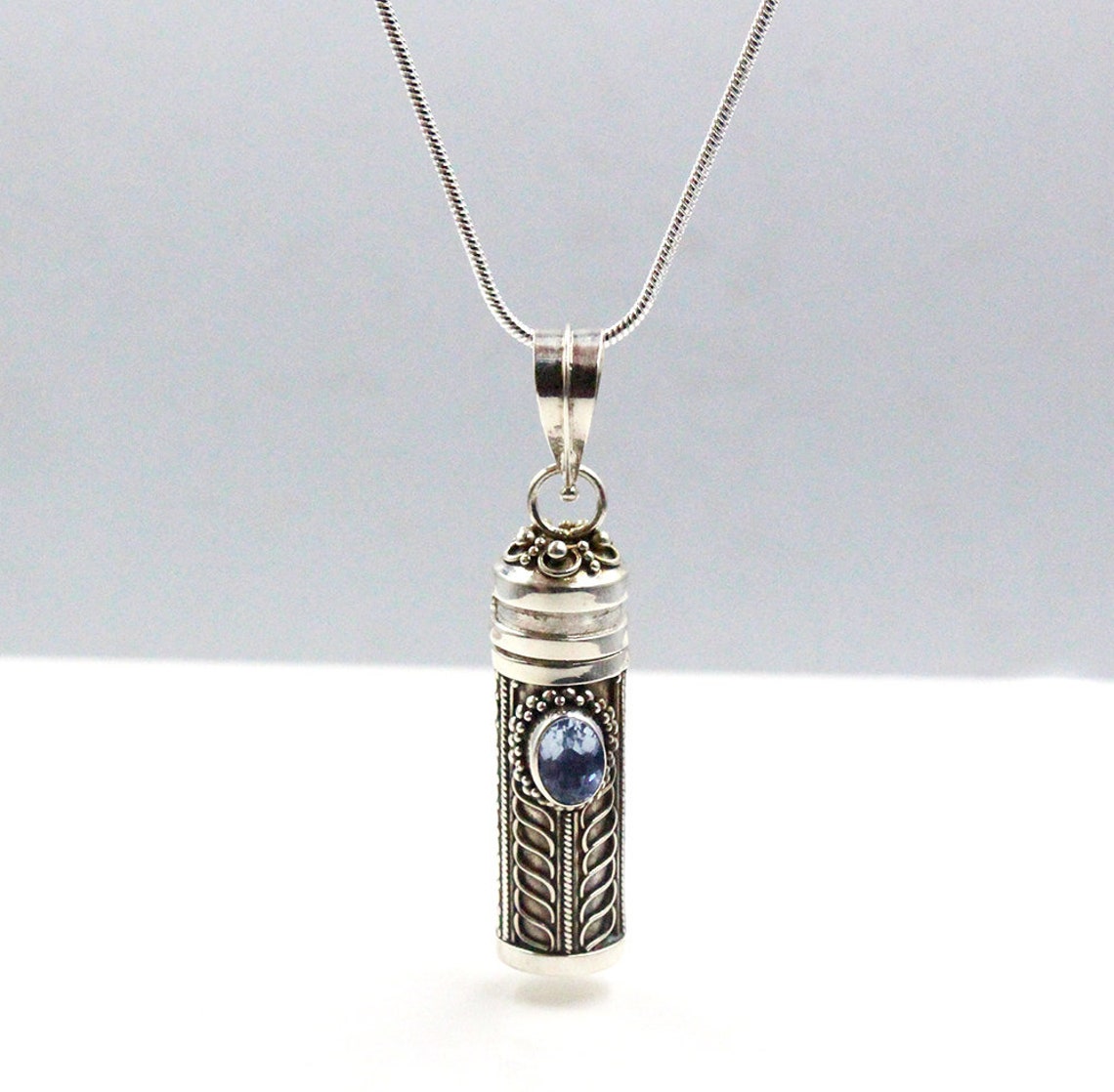 Sterling Silver Bottle Pendant Necklace Perfume Bottle | Etsy