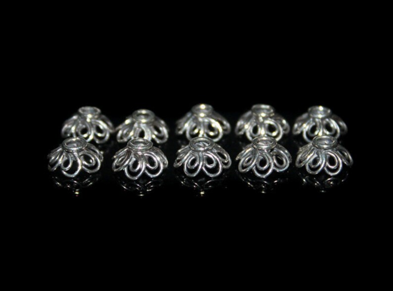 Ten Sterling Silver 10mm Bali Bead Caps 10mm. 10pcs Sterling Etsy