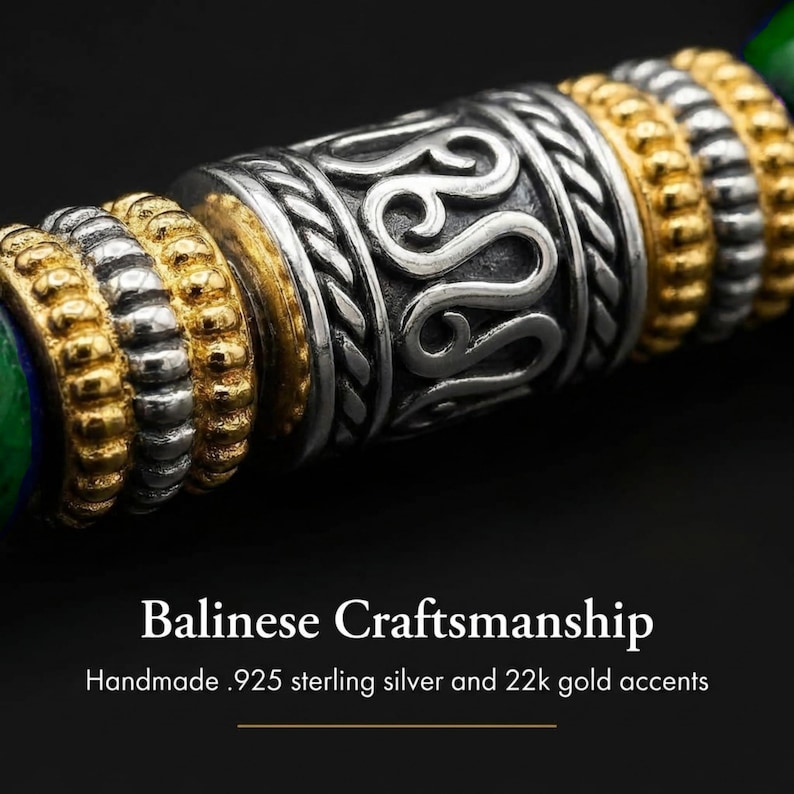 Bracciale da uomo, bracciale di giada per uomo, bracciale di giada verde scuro, bracciale di perline da uomo, regalo per lui, per uomo, bracciale con perline immagine 4