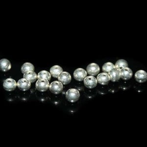 Twenty x 4mm Sterling Silver Ball Beads, 5mm Sterling Silver Beads, Sterling Silver Bali Beads. Silver Beads Bali, Sterling Silver spacers