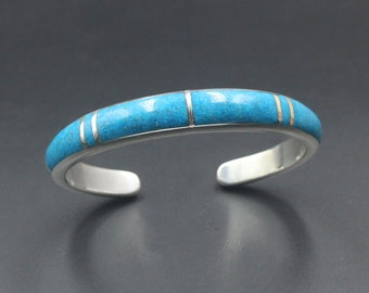 Turquoise and Sterling Silver Cuff Bracelet, Unisex Turquoise Bracelet, Sterling Silver Cuff Bracelet, Cuff Bracelet Men