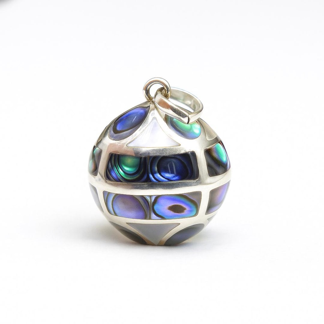 Abalone Shell Harmony Ball, Chime Pendant With Silver Chain