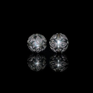 Four 12mm Sterling Silver Beads Sterling Silver Granulation Beads, Bali Beads, Sterling Silver Beads, Beads, 11mm Silver Beads image 6
