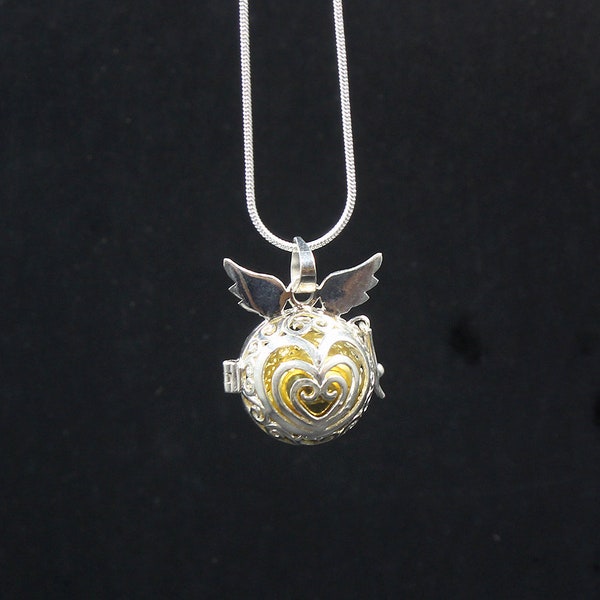 Harmony Ball, Angel Wings Sterling Silver Harmony Ball, Sterling Silver Angel Caller, Harmony Bola, Angel Caller, Bola Necklace Bola Ball