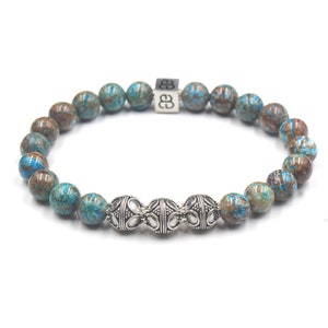 Blue Jasper Bracelet, Men&#39;s Bracelet, Bracelet Men,  Bead Bracelet Man, Men&#39;s Beaded Bracelet, Blue Beads Bracelet Men, Bracelet for Men
