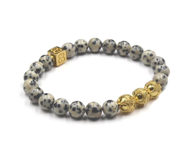 Dalmatian Stone Bracelet, Men's Bead Bracelet, Bracelet Man, Men's 8mm Bracelet, Stone Bracelet, Dalmation Stone and Sterling Silver image 9