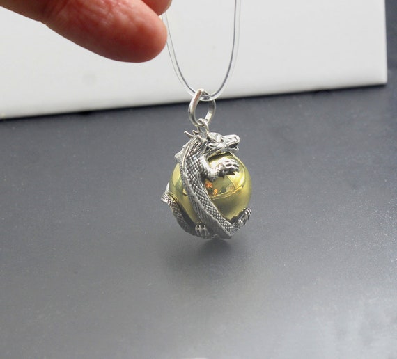 Sterling Silver Dragon Harmony Ball Chime Pendant Harmony Ball