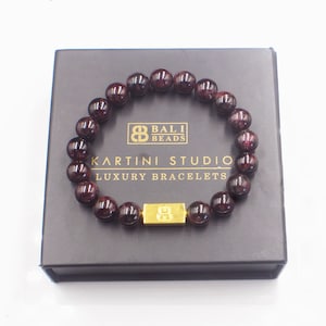 Men's Bracelet, Garnet Bracelet, Bracelet Man, Men's Garnet Bracelet, Bead Bracelet Men, Garnet and Gold Bracelet, Stone Bracelet Man