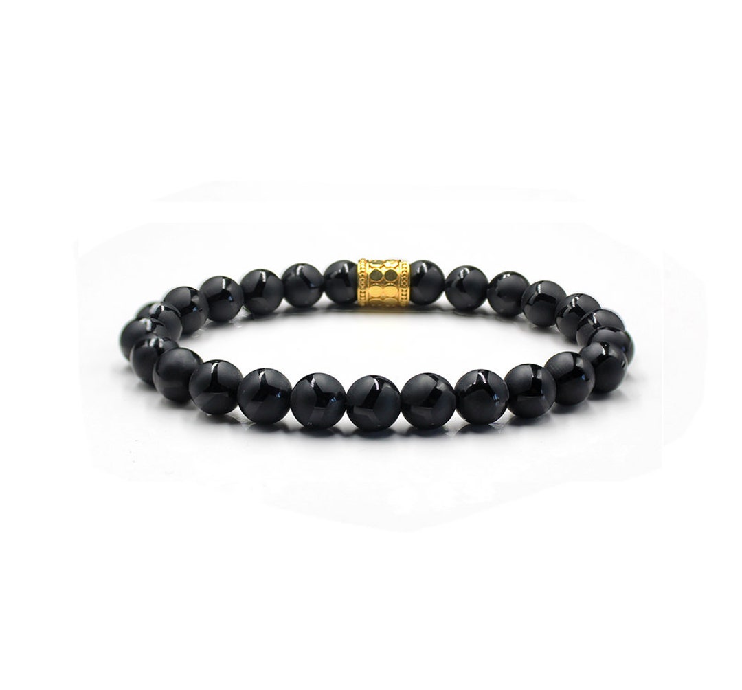 Black Onyx Bracelet, Men's Bracelet, Bracelet Man, Mens Bead