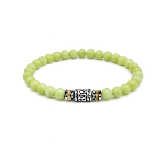 Light Green Jade Bracelet, Bead Bracelet Woman, Woman's Jade Bracelet, Jade and Sterling Silver Bracelet, Ladies Bracelet
