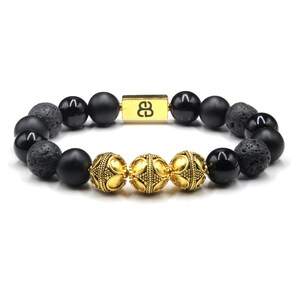 Mixed Black Stone Bracelet, Onyx Bracelet, Lava Bracelet, Black Bracelet Men, Bracelets for Men, Man&#39;s Bracelet, Bracelet for Man