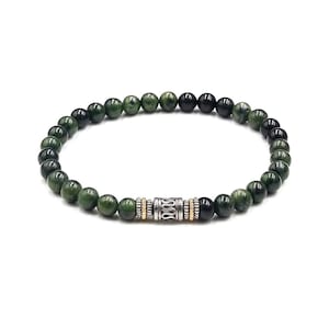 Men&#39;s Bracelet, Jade Bracelet for Men, Dark Green Jade Bracelet, Bead Bracelet Man, Gift for Him, For Men, Beaded Bracelet