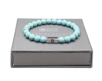 Pulsera para hombre, pulsera turquesa, pulsera de cuentas para hombre, regalo para él