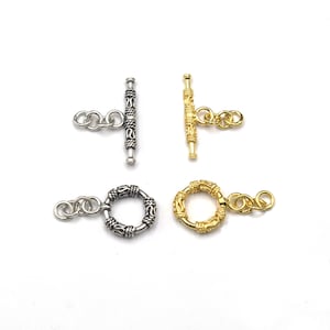 Bali Toggle Clasp, Gold Vermeil Toggle Clasp, Sterling Silver Toggle Clasp, Ornate Toggle Clasps