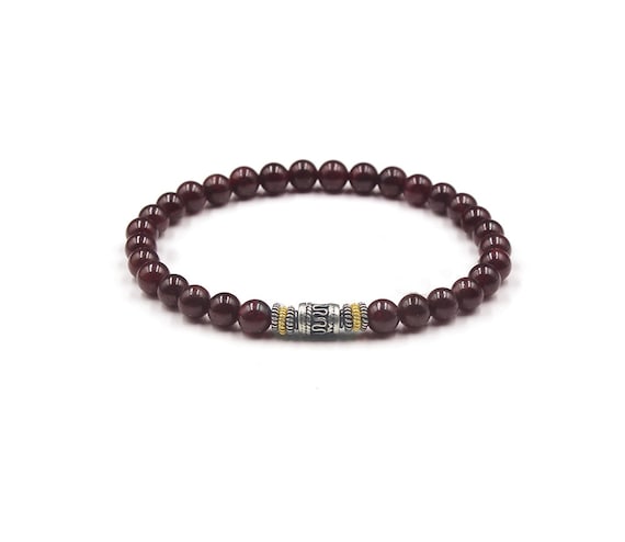Mens garnet bracelet sale