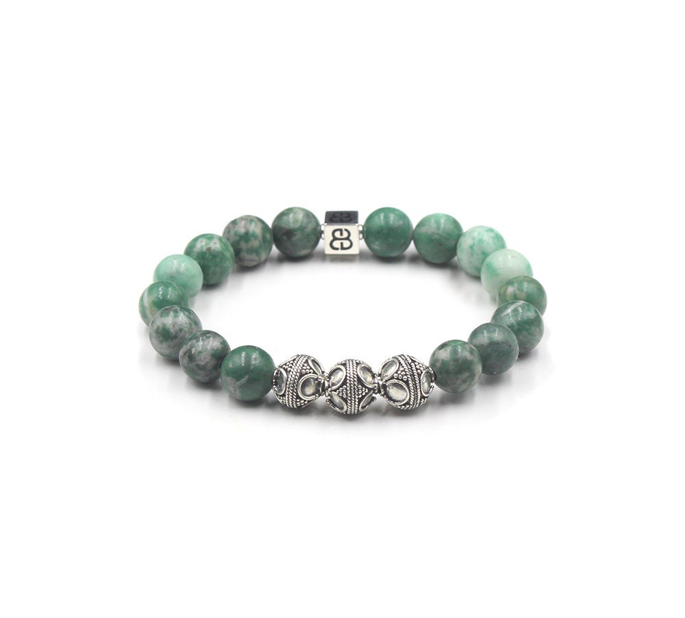 Green Jade Bracelet 7mm Gemstone Beads Gift – Indeasiasrijan