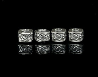 Four 9mm Sterling Silver Granulation Cube Beads, Sterling Silver Beads, Bali Beads, Silver Beads, 9mm Silver Beads, Silver Cube Beads