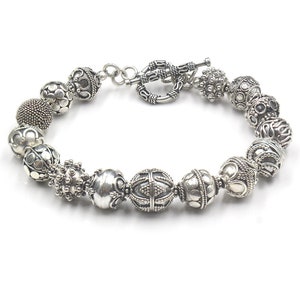 Sterling Silver Beads Bracelet, Bead Bracelet Women, Designer Bracelet Women, Bali Beads Bracelet, Silver Bracelet Woman, Ladies Bracelet