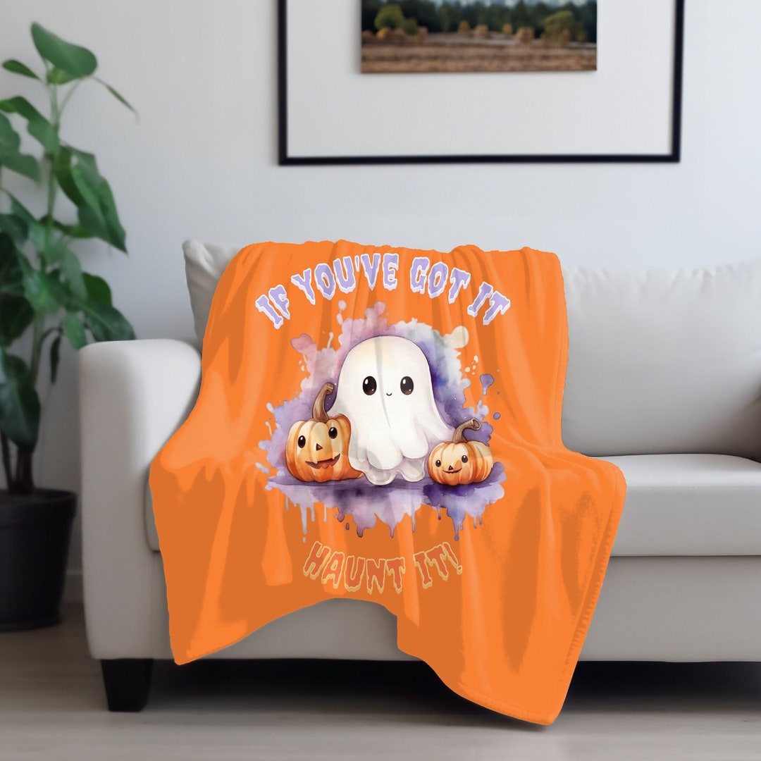 Creepy Halloween Ghost Blanket Spooky Pumpkin Soft Comforter Etsy